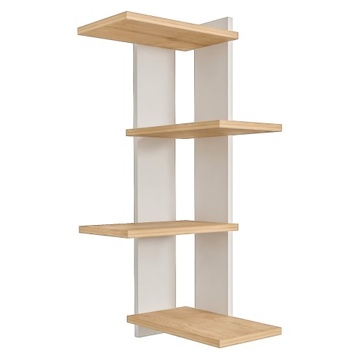 Bibliotecă de perete albă / cu aspect de lemn de pin 38x90 cm Perry - Gauge Concept