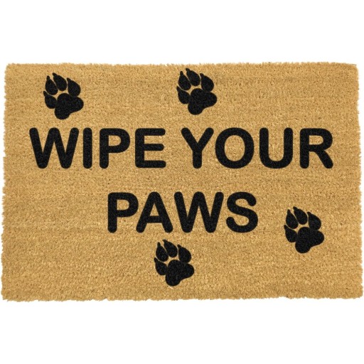 Covoraș intrare din fibre de cocos Artsy Doormats Wipe Your Paws, 40 x 60 cm