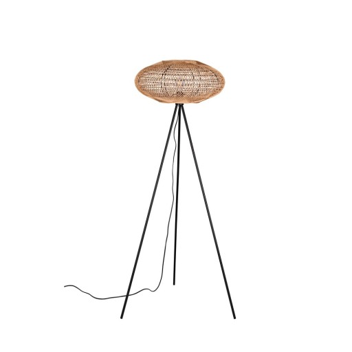 Lampadar negru-în culoare naturală (înălțime 150 cm) Hedda – Trio