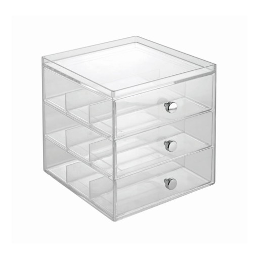 Organizator transparent pentru ochelari cu 3 sertare, iDesign