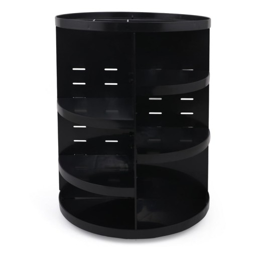 Organizator rotativ pentru cosmetice din plastic negru - Hermia