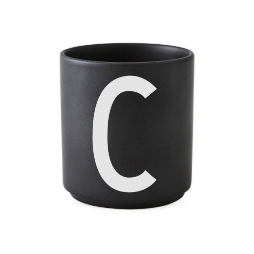 Cană din porțelan Design Letters Alphabet C, 250 ml, negru