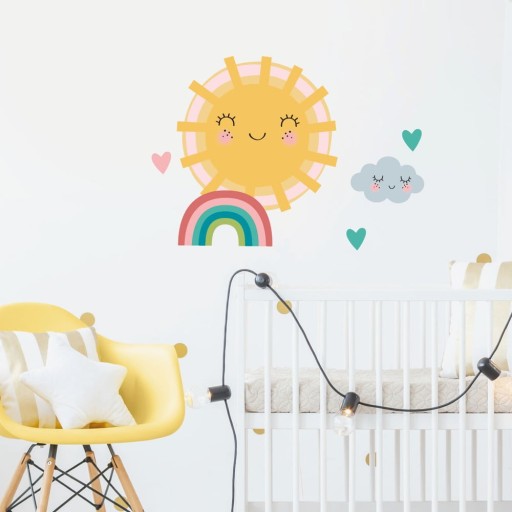 Set autocolante pentru perete Ambiance Sun, Clound and Rainbow