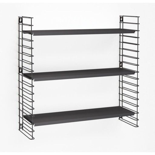 Etajeră cu 3 rafturi Metaltex Libro, negru, lățime 70 cm