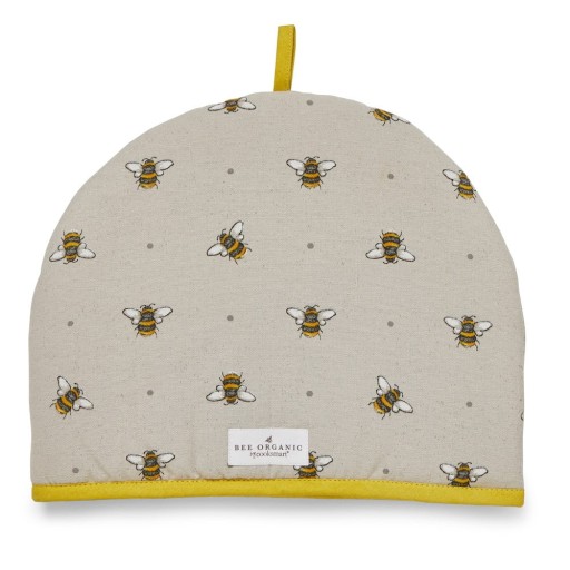 Capac din bumbac pentru ceainic Cooksmart ® Bumble Bees, bej-galben