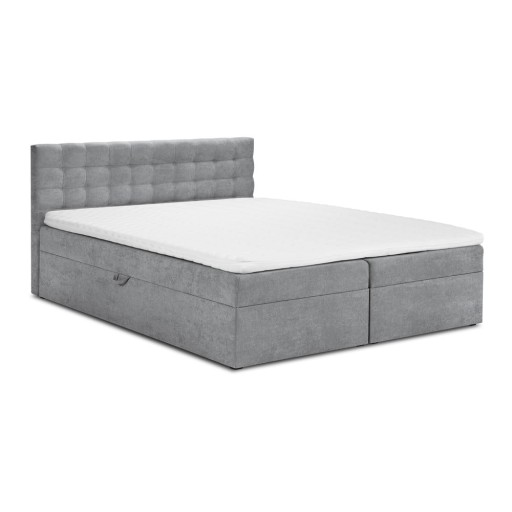 Pat boxspring 160x200 cm gri cu spațiu de depozitare Jade – Mazzini Beds