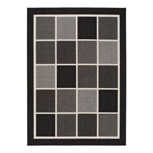 Covor pentru exterior Universal Nicol Squares, 160 x 230 cm, negru-gri