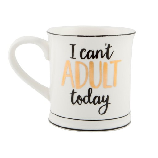 Cană din porțelan Sass & Belle I Cant Adult Today, 400 ml