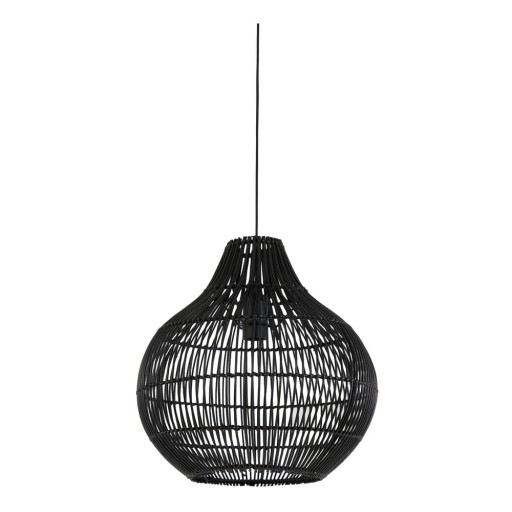 Lustră neagră cu abajur din ratan ø 40 cm Pacino – Light & Living