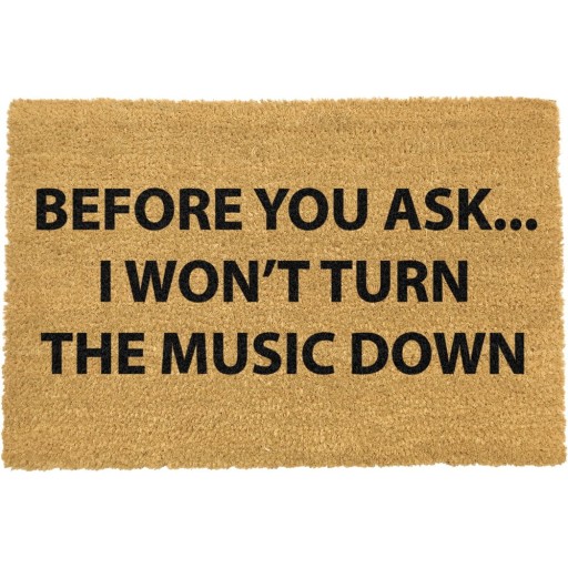 Covoraș intrare din fibre de cocos Artsy Doormats Loud Music, 40 x 60 cm