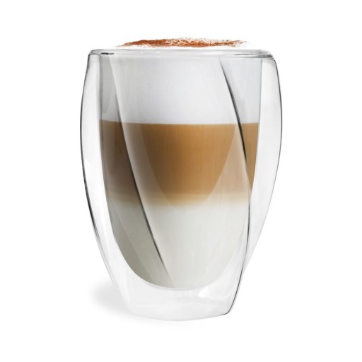 Set 2 pahare cu perete dublu Vialli Design Latte, 300 ml