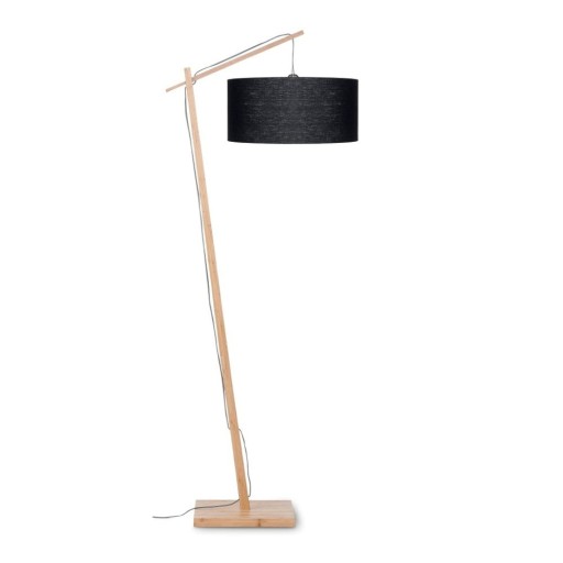 Lampadar din lemn de bambus Good&Mojo Andes, abajur negru