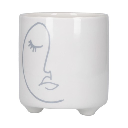 Ghiveci alb din ceramică Kitchen Craft Abstract Face