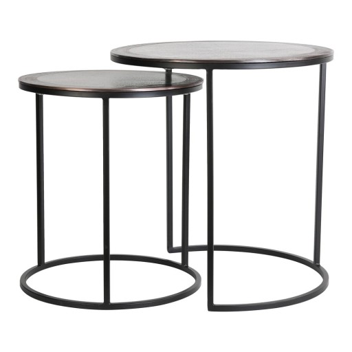 Măsuțe auxiliare rotunde din metal 2 buc. ø 50 cm Talca – Light & Living