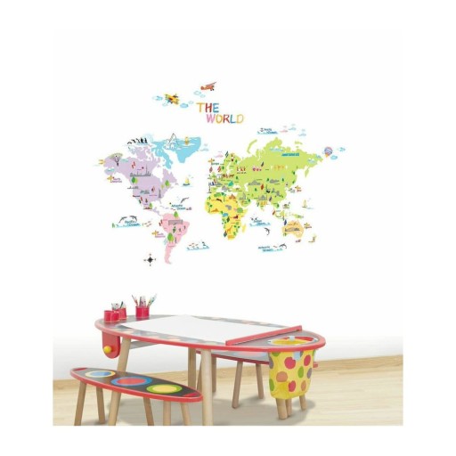 Set autocolante Ambiance World Map for Children