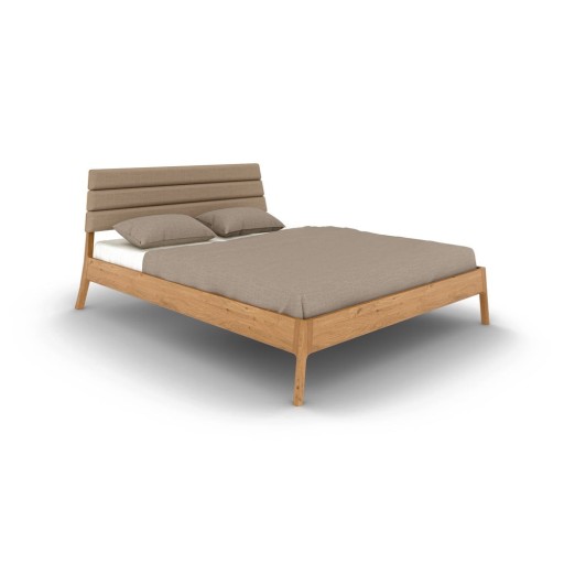 Pat matrimonial în culoare naturală din lemn de stejar 200x200 cm Twig – The Beds