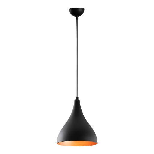 Lustră neagră cu abajur din metal ø 22 cm Berceste – Opviq lights