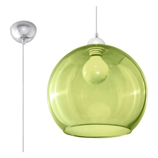 Lustră verde cu abajur din sticlă ø 30 cm Bilbao – Nice Lamps