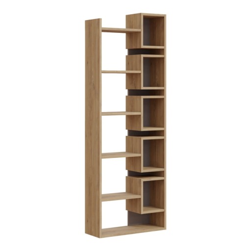 Bibliotecă cu aspect de lemn de stejar 60x168,5 cm Eladi – Marckeric