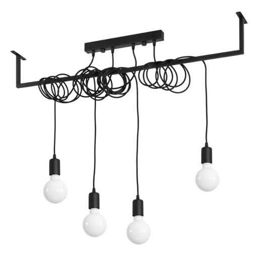 Lustră Nice Lamps Vakors, lungime 100 cm, negru