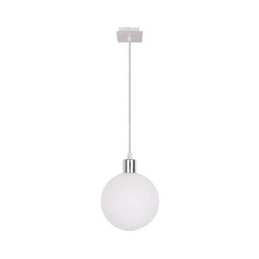 Lustră argintie cu abajur din sticlă ø 15 cm Oden – Candellux Lighting