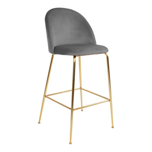 Scaune de bar gri 2 buc. din catifea 108 cm Lausanne – House Nordic