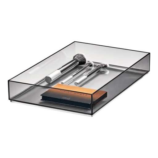 Organizator de baie negru mat pentru cosmetice din plastic reciclat – iDesign