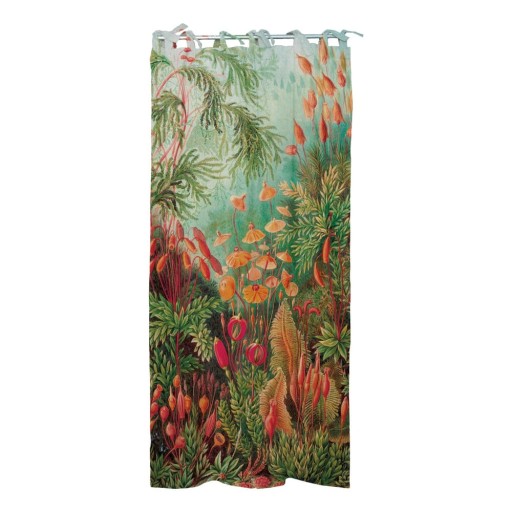 Draperie cu amestec de in Tierra Bella Deep Forest, 140 x 270 cm, verde