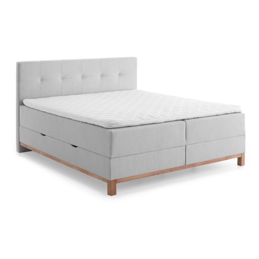 Pat boxspring gri cu spațiu de depozitare 180x200 cm Catania - Meise Möbel