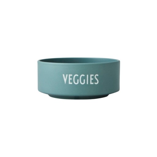 Bol din porțelan Design Letters Veggies, ø 12 cm, turcoaz