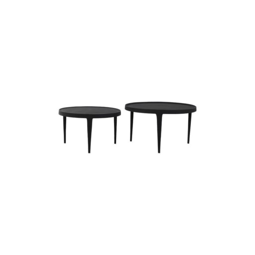 Măsuțe de cafea negre 2 buc. rotunde ø 75 cm Tobias – Light & Living