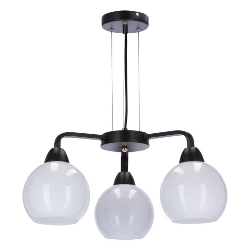 Lustră neagră-albă cu abajur din sticlă ø 16 cm Caldera – Candellux Lighting