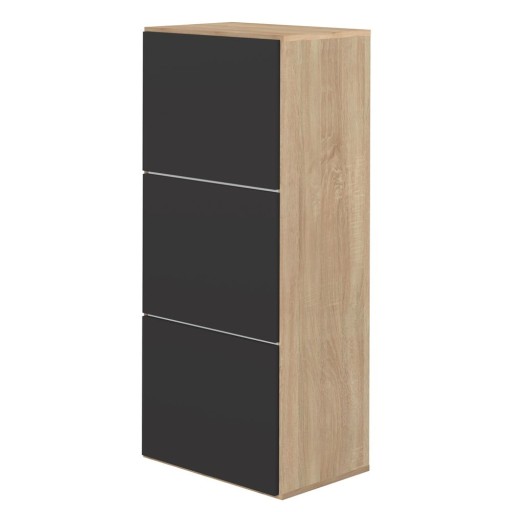 Pantofar negru în decor de stejar Bamboo - TemaHome