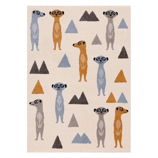 Covor pentru copii antialergic 170x120 cm Funny Meerkat - Yellow Tipi