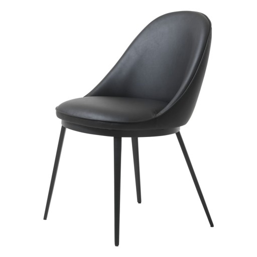 Scaun cu husă din imitație de piele Unique Furniture Gain, negru