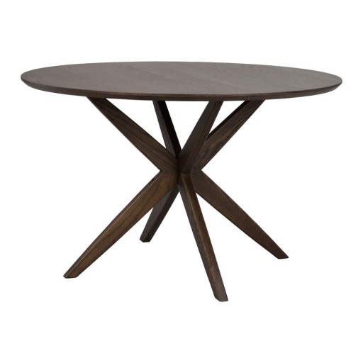 Masă de dining rotundă cu blat cu aspect de lemn de stejar 120x120 cm Calverton - Rowico