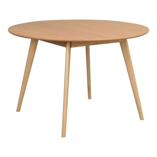 Masă de dining rotundă cu blat cu aspect de lemn de stejar 115x115 cm Yumi - Rowico