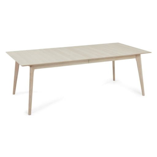 Masă de dining în culoare naturală extensibilă cu blat cu aspect de lemn de stejar 105x220 cm Porto – Furnhouse