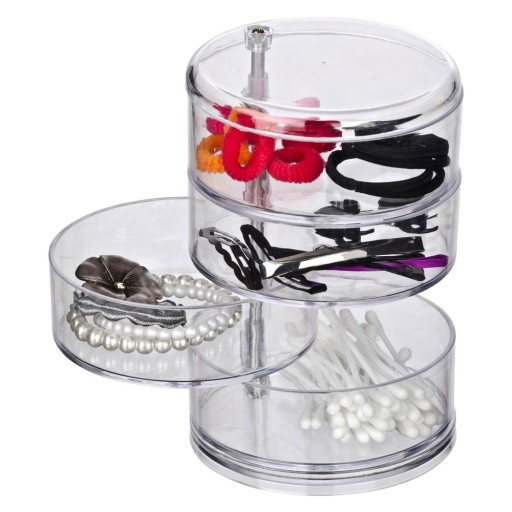 Organizator cu 4 compartimente pentru cosmetice Wenko Transparent