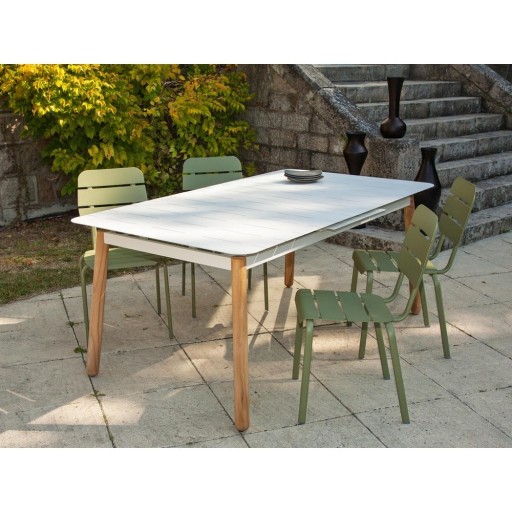 Set mobilier metalic de grădină Ezeis Alicante, alb - verde olive