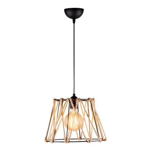 Lustră neagră/bej cu abajur din metal ø 30 cm Jutini – Opviq lights