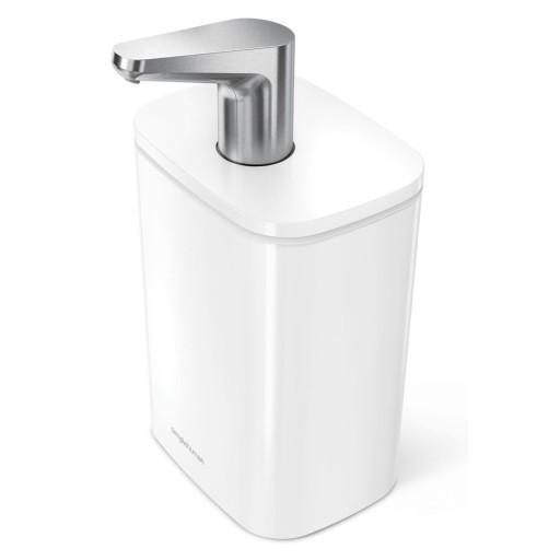 Dozator de săpun lichid alb din oțel 473 ml Pulse – simplehuman