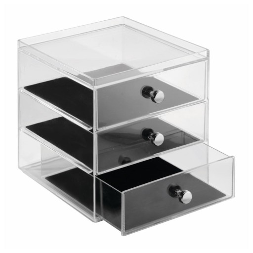 Organizator cu 3 sertare iDesign Serwa, înălțime 18 cm