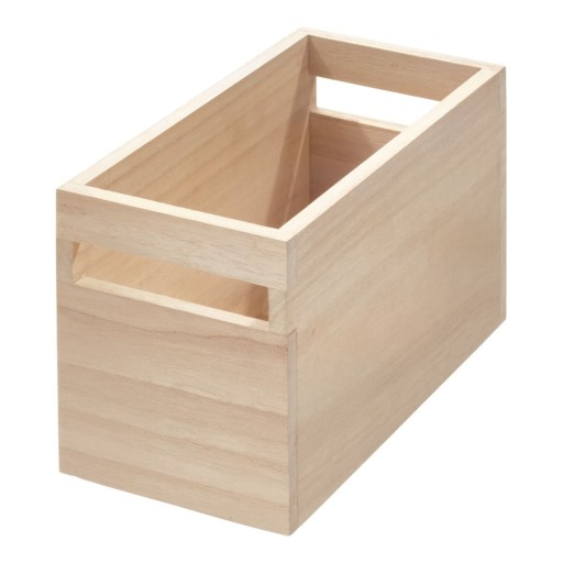 Cutie depozitare din lemn paulownia iDesign Eco Wood, 12,7 x 25,4 cm