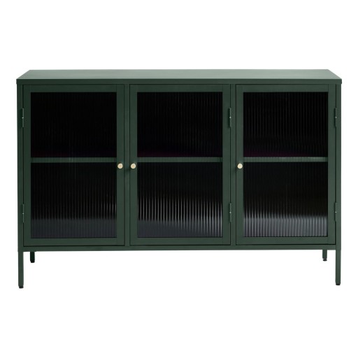 Vitrină din metal Unique Furniture Bronco, înălțime 85 cm, verde