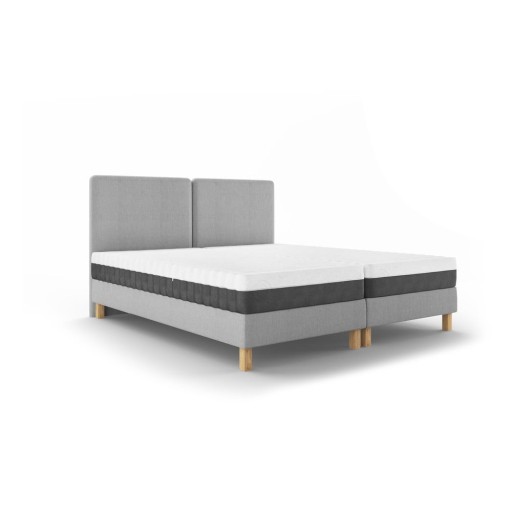 Pat matrimonial 180x200 cm gri deschis tapițat cu somieră Lotus – Mazzini Beds