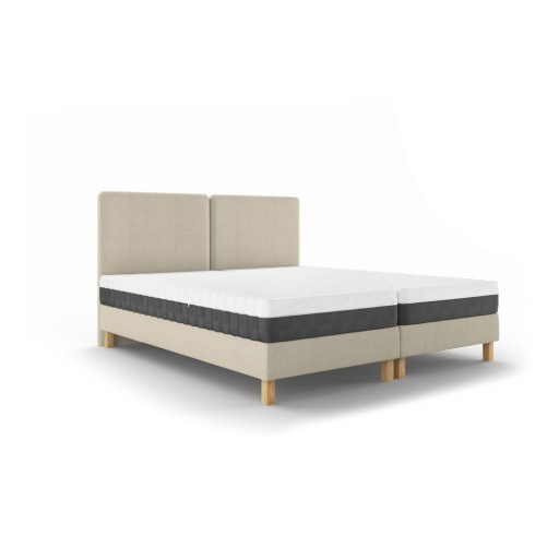 Pat matrimonial 160x200 cm bej tapițat cu somieră Lotus – Mazzini Beds