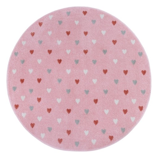 Covor pentru copii roz ø 100 cm Little Hearts – Hanse Home