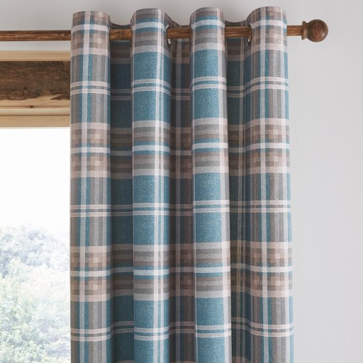 Draperii maro/turcoaz 2 buc. 168x229 cm Tweed Woven Check – Catherine Lansfield