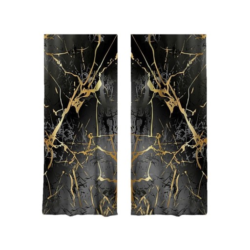 Draperii negre-aurii 2 buc. 140x260 cm – Mila Home